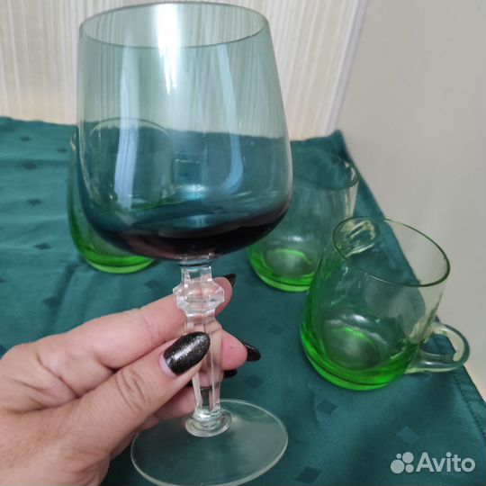 Фужеры бокалы и кружки. цветное стекло СССР