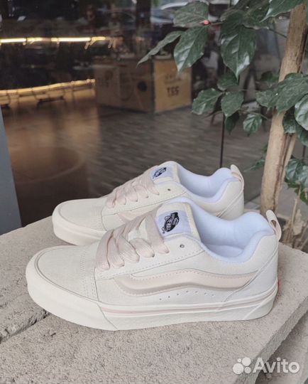 Vans Knu Skool Cream White Pink оригинал