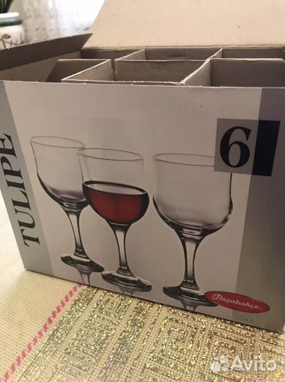 Бокалы для вина 6 штук. Россия