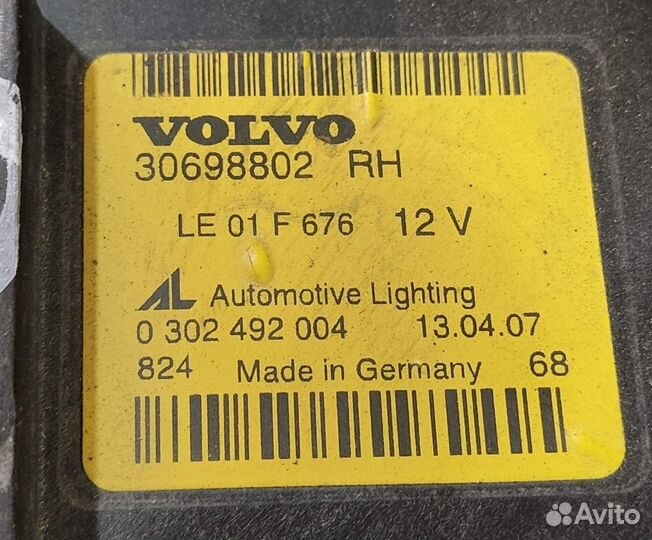 Фара Вольво S40/ Volvo S40, 2007г