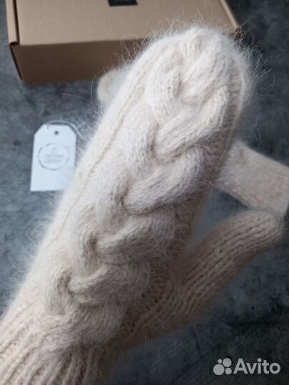 Варежки из пуха норки