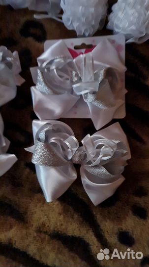 Банты для волос белые 20 шт