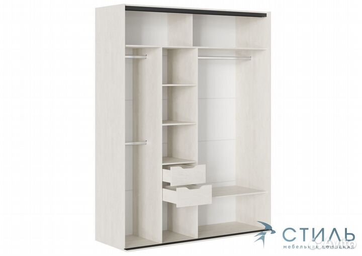 Галактика Шкаф-купе 1.8 м Камень Шёлковый Лакобель