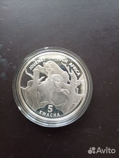 Серебряные монеты- Африка-Леопарды, Львы,Водопад