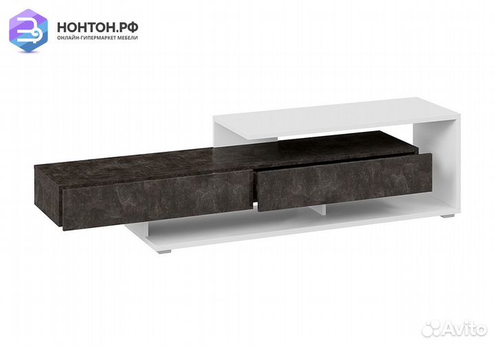 Тв-тумба Монтана TV-4 белый / ателье темный глянец