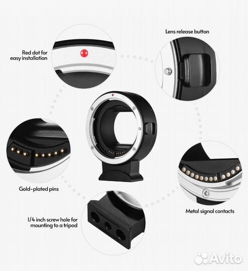 Переходник адаптер Canon EF-EOS R Andoer