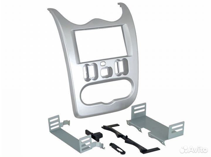 Рамка renault Logan 10-14, LADA Largus 2din silver