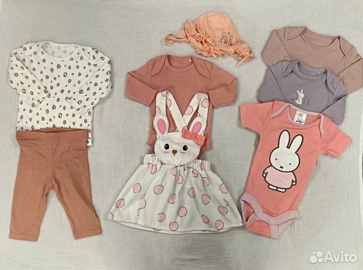Пакет летних вещей на новорождённую девочку 56-62