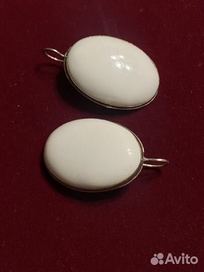 Винтажные серьги с природным кахалонгом