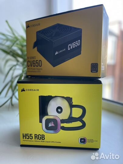 Корпус +бп+Кулер вода пк Corsair