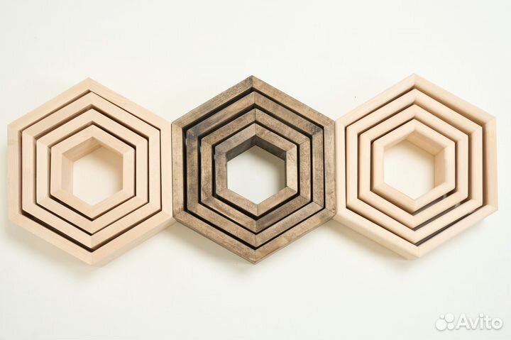 Полки настенные соты 4 шт