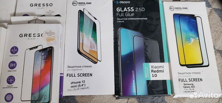 Защитные стекла на телефоны Apple, Samsung, Xiaomi