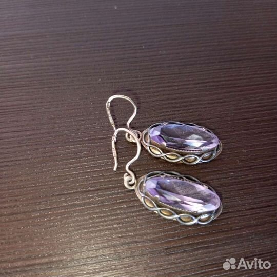 Серебряные серьги СССР 875 пробы