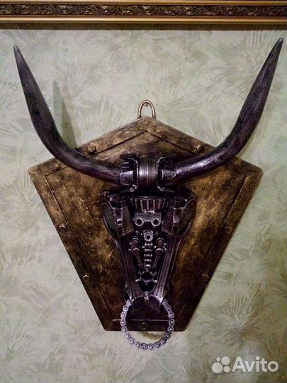 Бык картина из автозапчастей