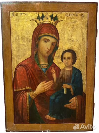 Храмовая икона Иверская Богороца 19 век