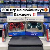 Sony Ps4 Тонкий Черный