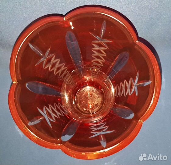 Ваза красное стекло СССР