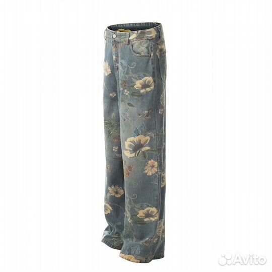 Джинсы acne studios type flowers