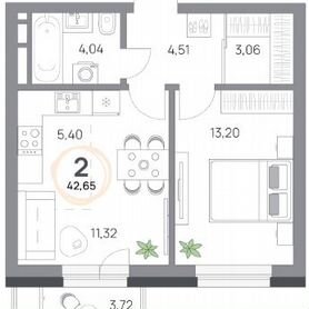 2-к. квартира, 42,7 м², 5/7 эт.