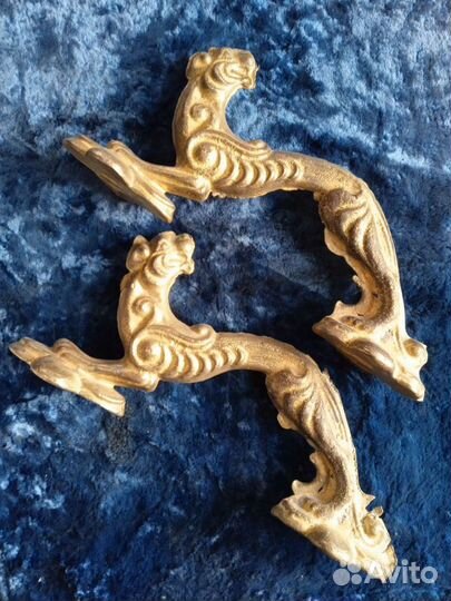 Антикварные дверные ручки тигры. 17-19вв