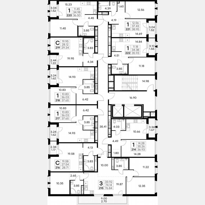 Квартира-студия, 28,7 м², 9/15 эт.