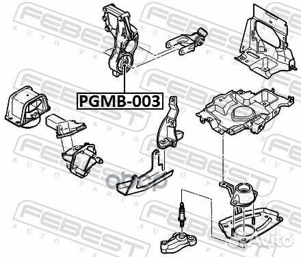 Сайлентблок подушки двигателя перед pgmb003