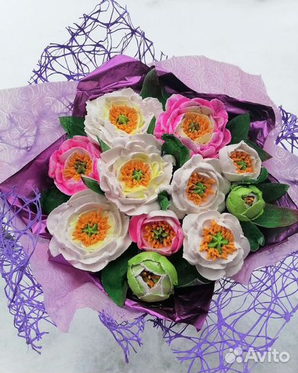 Сладкие букеты из зефира