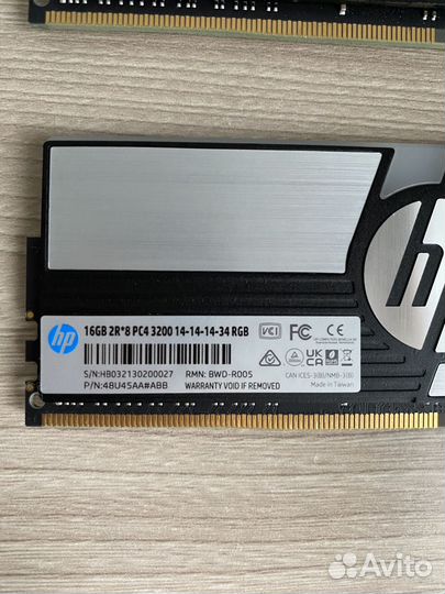 Оперативная память ddr4 32gb hp v10 rgb CL14