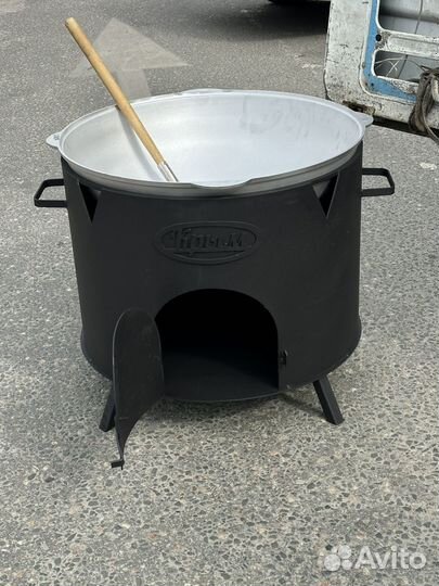 Очаг для казана с трубой и дверцей 60 л 80 л 110