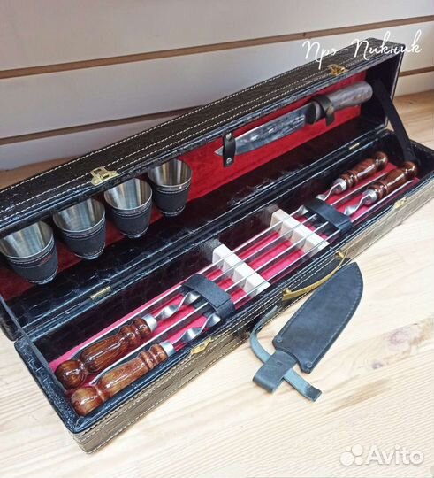 Набор шампуров в кейсе подарочный
