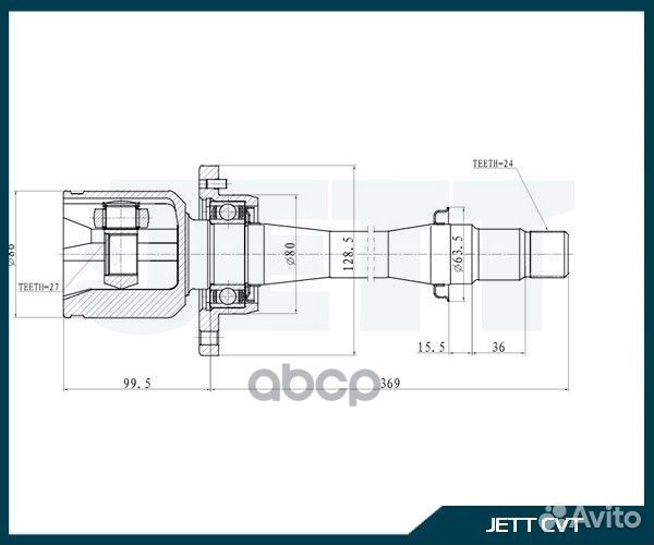 Шрус внутренний jett V40-9027 V40-9027 jett
