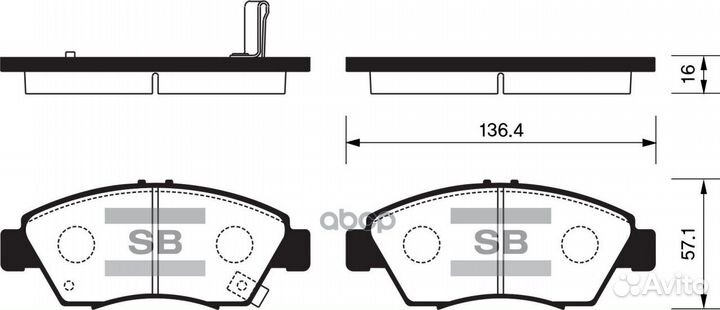 Колодки тормозные передние 45022S5AE50 45022S0