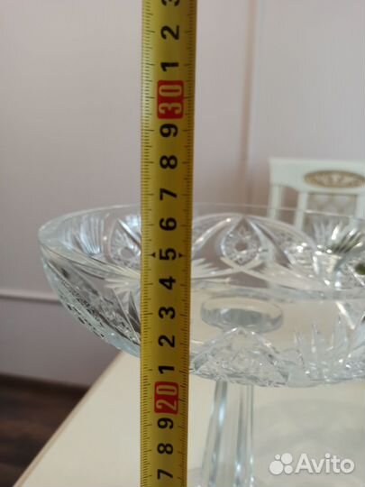 Большая хрустальная фруктовница СССР