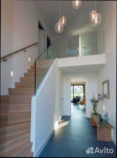 Стеклянное ограждение для лестниц и душевых