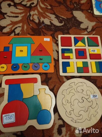 Деревянные послойные пазлы, и пазлы вкладыши