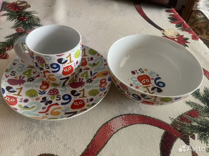 Набор детской посуды фарфор