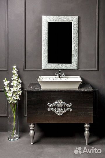 Boheme Aura 537 Зеркало с рамой из хрустального стекла, Белый Глянец, с подсветкой 60х90