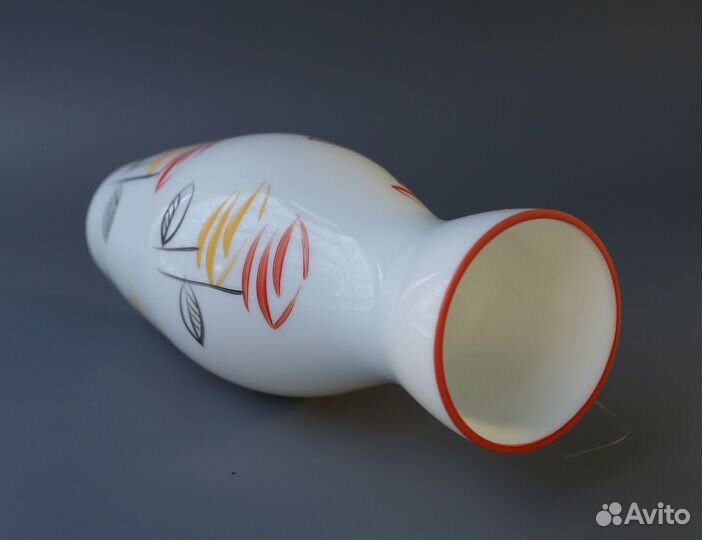 Ваза Молочное стекло Летние цветы СССР