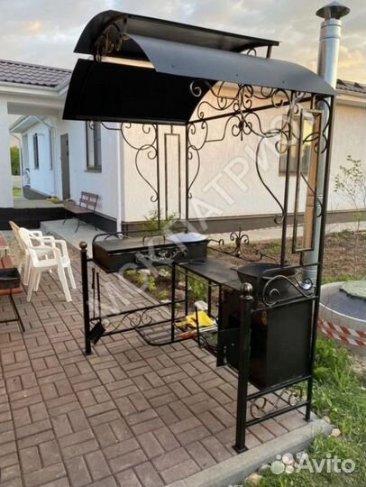 Мангал с печью под казан