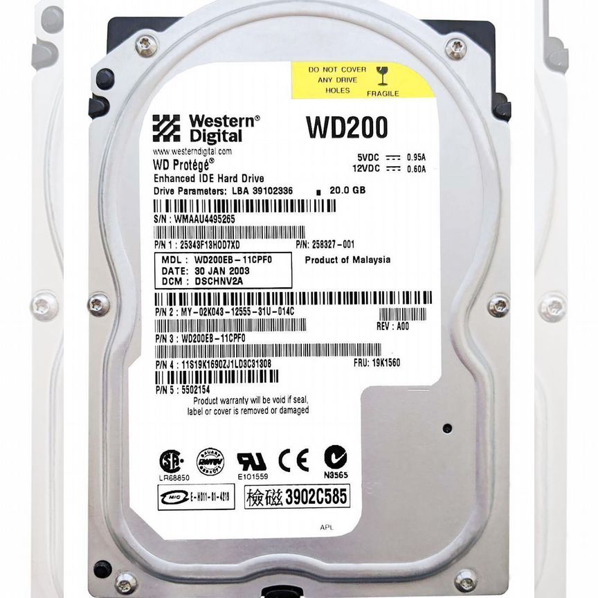 [WD200EB] Жесткий Диск Western Digital 20gb 5400 Ide Wd200eb