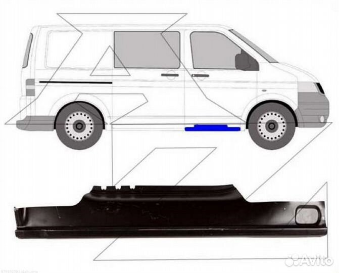 Порог правый Volkswagen Transporter T5 (Klokkerhol