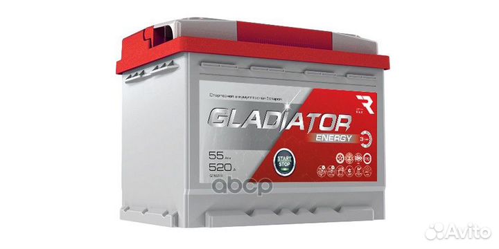 Аккумулятор gladiator Energy 55 Ah, 540 A