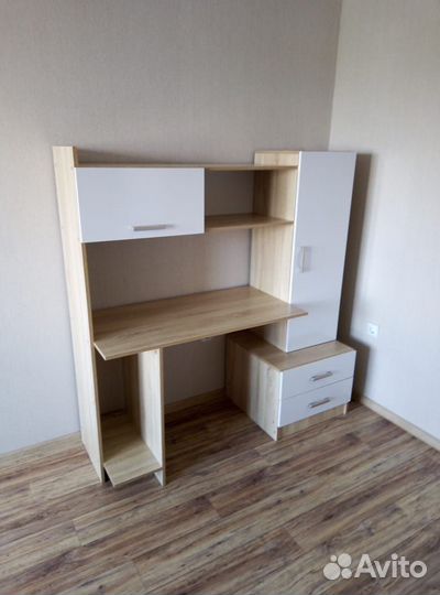 Компьютерный стол пкс-7 Дуб Сонома/Белый глянец