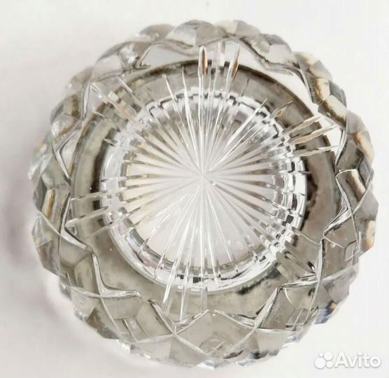 Солонка с ложечкой. Серебро 875пр, хрусталь