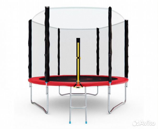 Батут с сеткой DFC pelpo 8 ft с лестницей RED