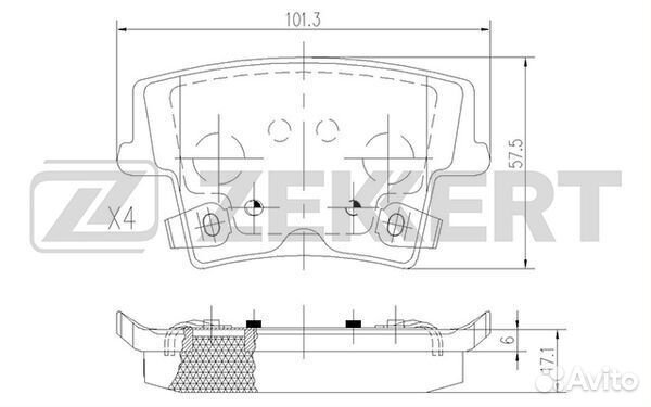 Zekkert BS-2429 Колодки торм. диск. зад Chrysler 3