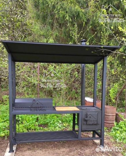 Мангал лофт с печью под казан