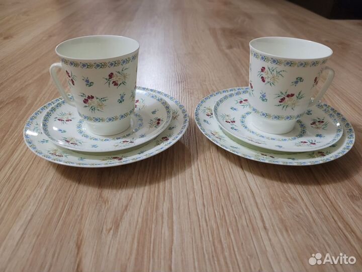 Чашка с блюдцем тонкий фарфор