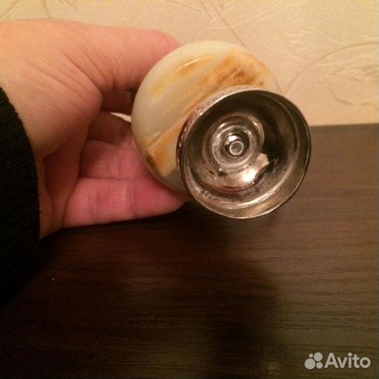 Подсвечник металлический с ониксом Винтаж: