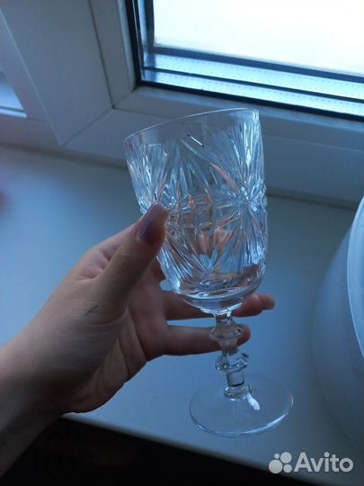 Хрустальные бокалы 9 шт
